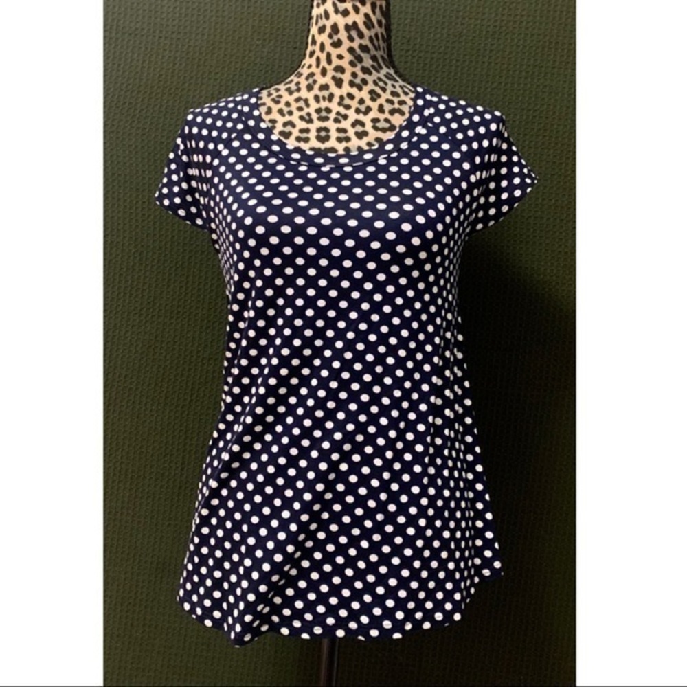 Navy & White Polka Dot Blouse